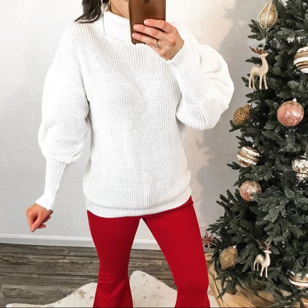 NWOT Cream Knit Sweater with Dolman Sleeves